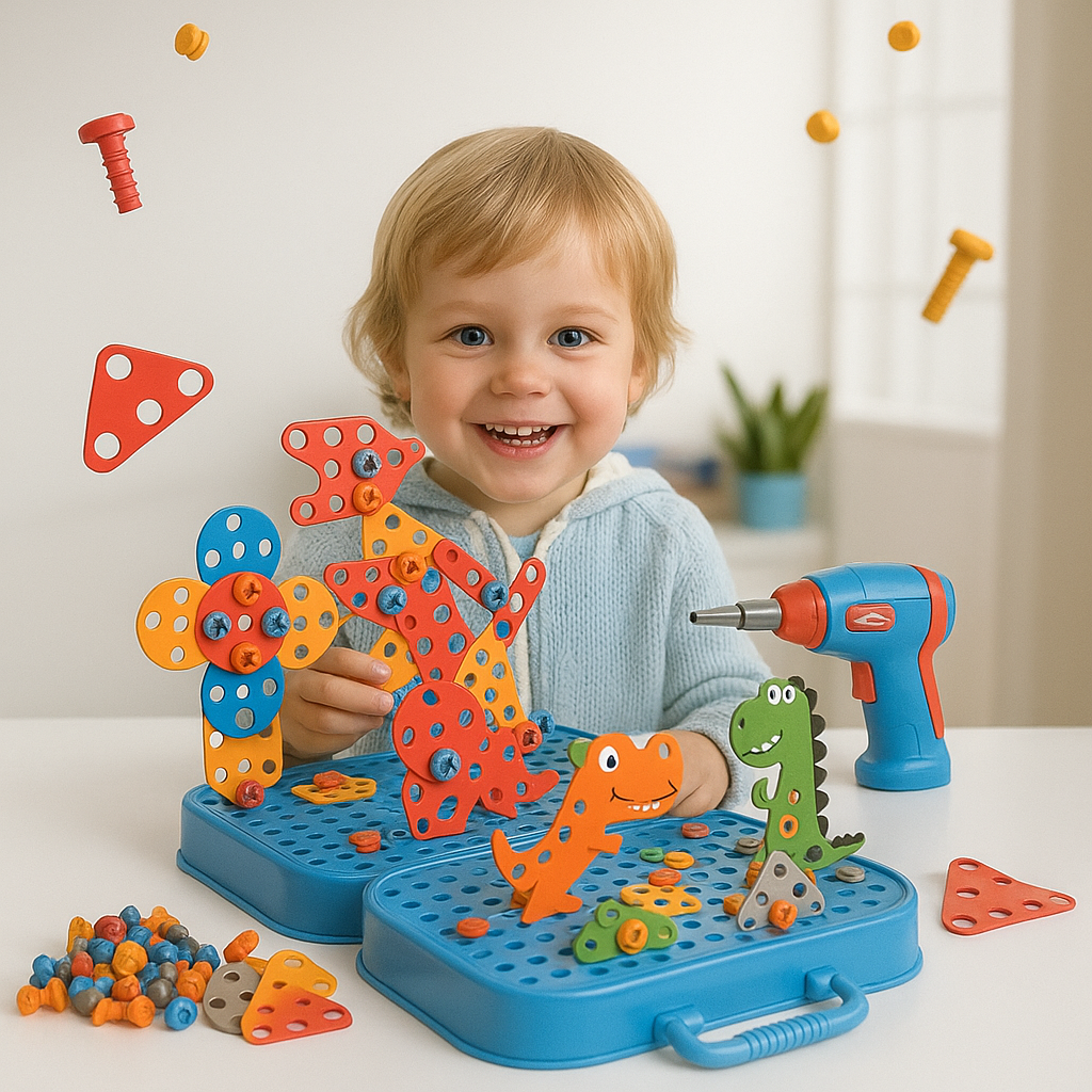 Boîte à outils munie d’une visseuse à piles - Khoolty™