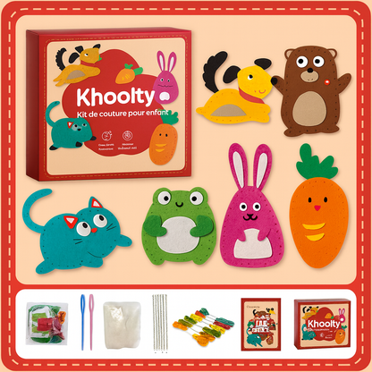 Kit de Couture Éducatif – Animaux en Feutrine🧵