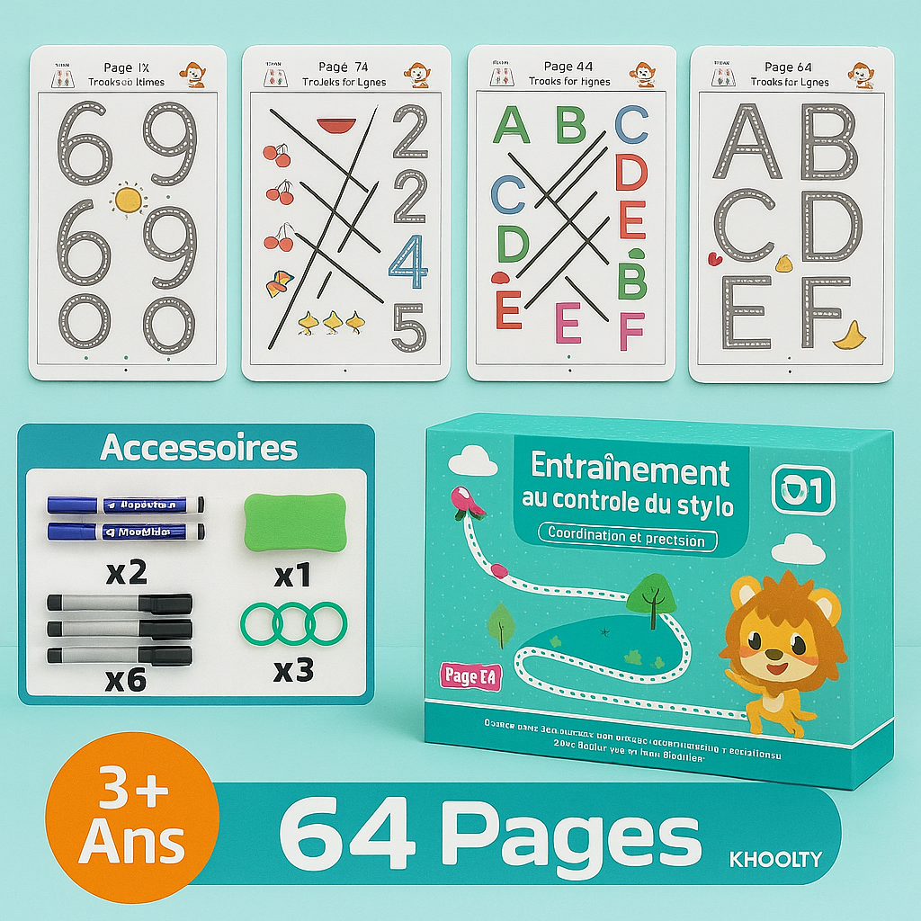 Mon Cahier d’Éveil Khoolty — 64 Pages Pour Apprendre Et S’Épanouir™⭐️