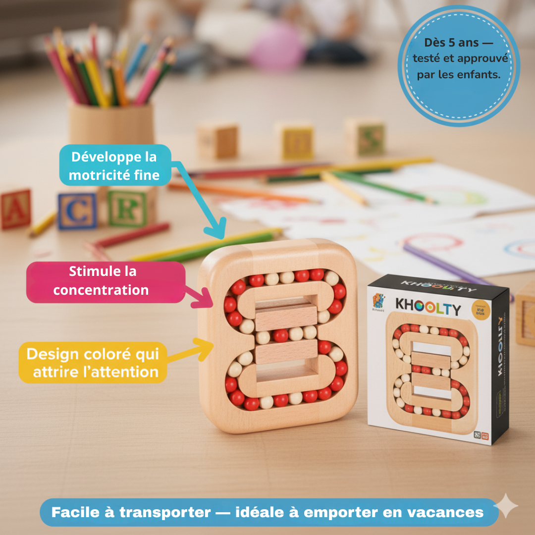 Puzzle à Billes Khoolty™ - stimule la concentration et la coordination 🧩