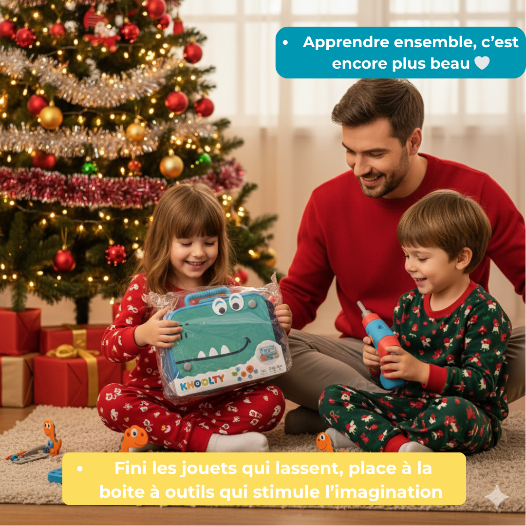 Boîte à outils munie d’une visseuse à piles - Khoolty™