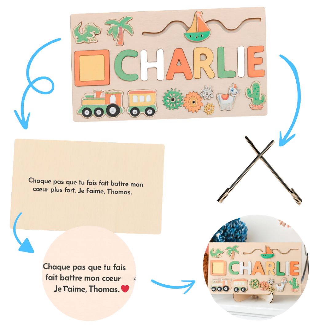 Puzzle en bois personnalisé avec prénom - Un souvenir unique