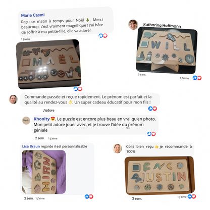 Puzzle en bois personnalisé avec prénom - Un souvenir unique