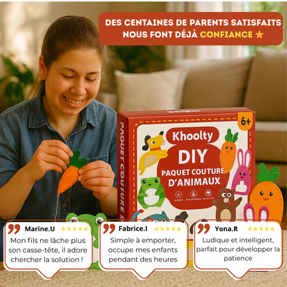 Kit de Couture Éducatif – Animaux en Feutrine🧵