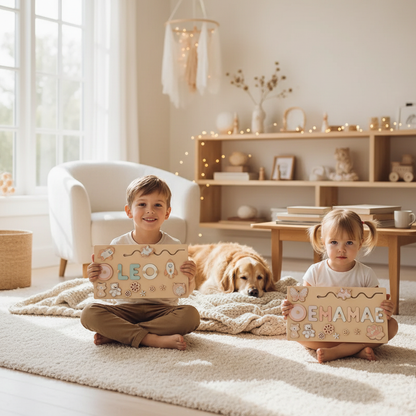 Puzzle en bois personnalisé avec prénom - Un souvenir unique