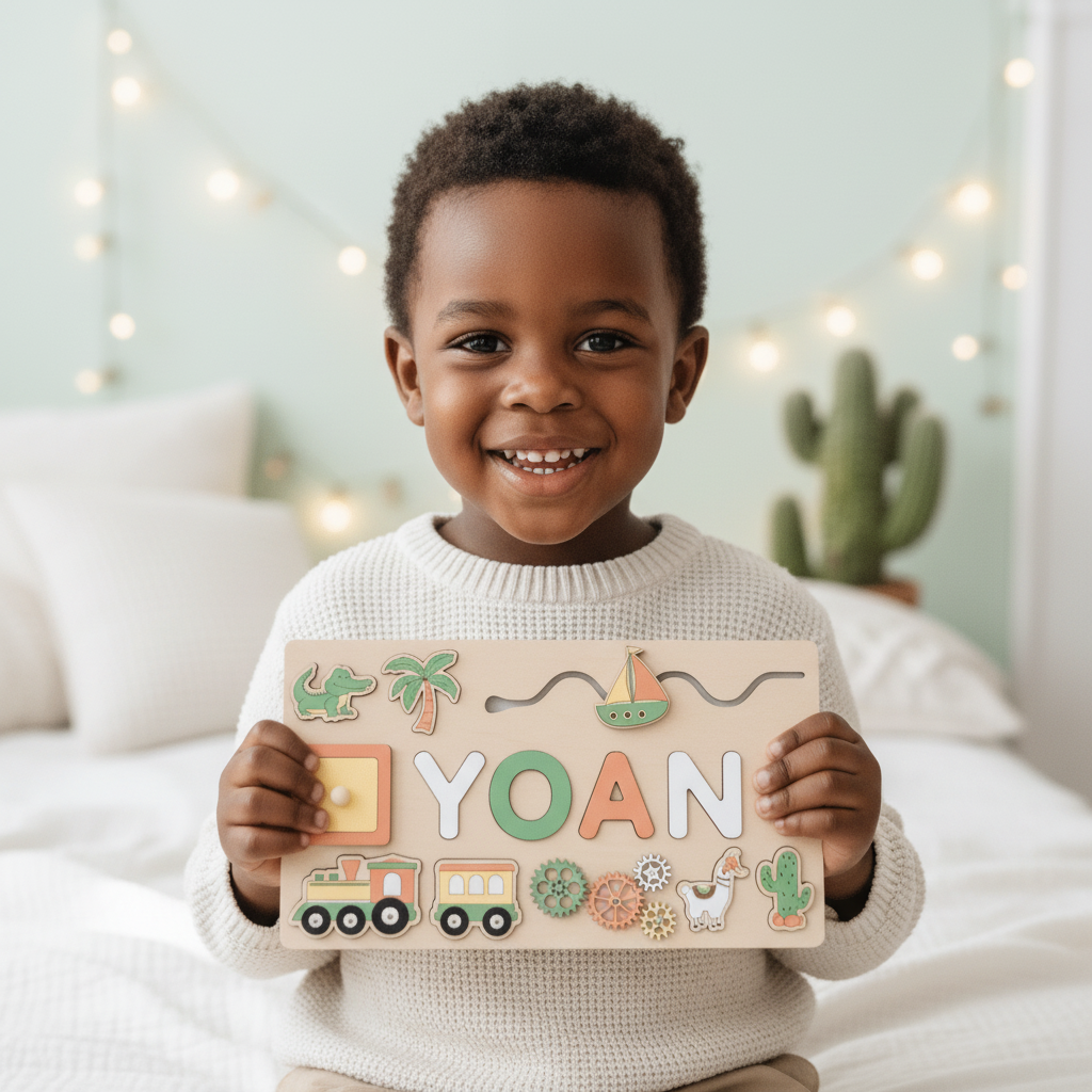 Puzzle en bois personnalisé avec prénom - Un souvenir unique