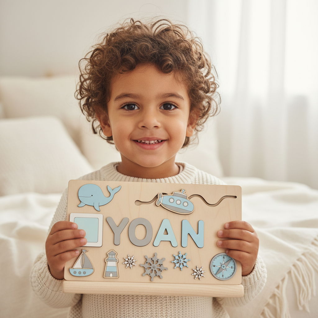 Puzzle en bois personnalisé avec prénom - Un souvenir unique